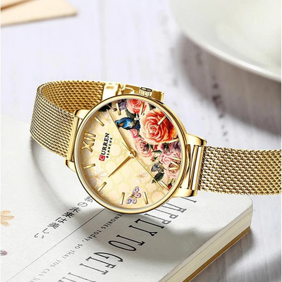 CURREN Mesh Band Wrist Watch For Women