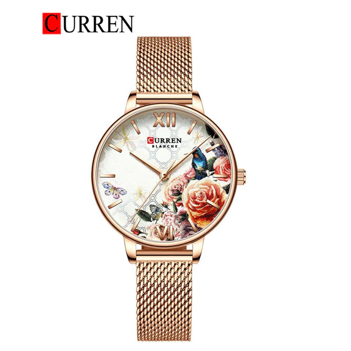 CURREN Mesh Band Wrist Watch For Women