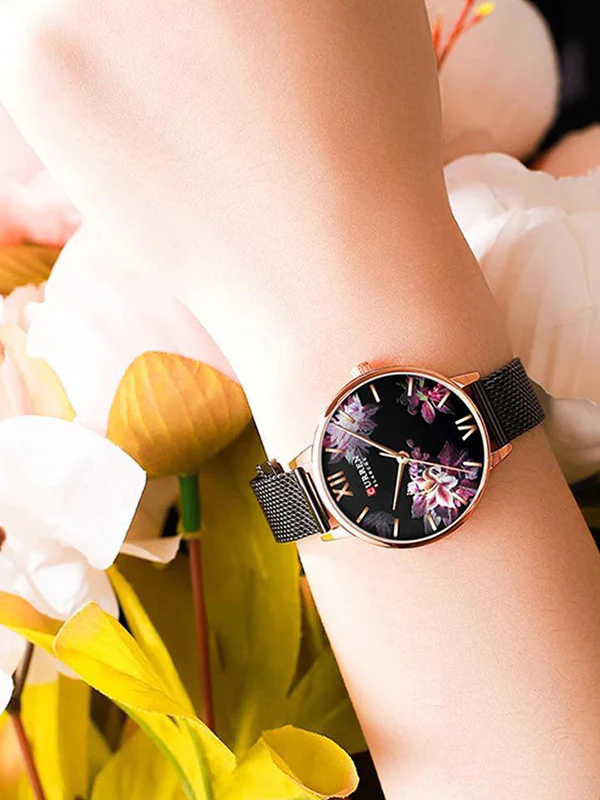 CURREN Mesh Band Wrist Watch For Women