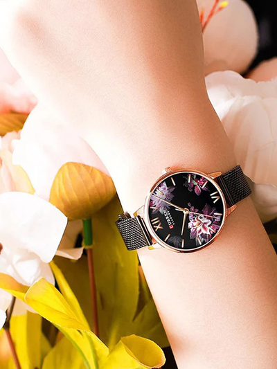 CURREN Mesh Band Wrist Watch For Women
